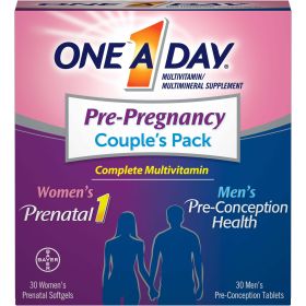 One A Day Pre-Pregnancy Couple's Pack Multivitamin; 30+30 Count