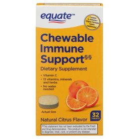 Equate Chewable Immune Support; Dietary Supplement; Citrus; 32 Count