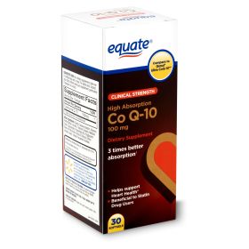 Equate Clinical Strength High Absorption Co Q-10 Dietary Supplement; 100 mg; 30 Count