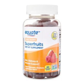 Equate Superfruits Vegetarian Gummy Supplement for Skin and Immune Support; 60 Count