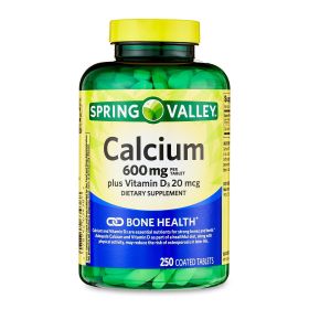 Spring Valley Calcium Plus Vitamin D Tablets Dietary Supplement; 600 mg; 250 Count