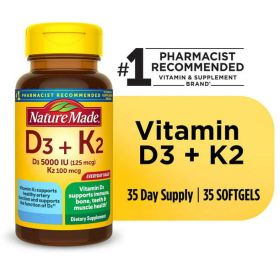 Nature Made Vitamin D3 K2 Softgels; Dietary Supplement; 35 Count