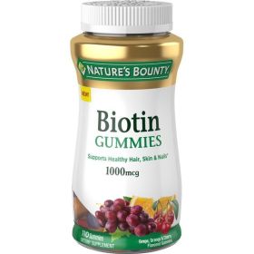 Nature's Bounty Biotin Gummies; Multi-Flavored; 1000 mcg; 110 Count