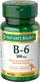 Nature's Bounty Vitamin B-6 Tablets; 100 mg; 100 Count