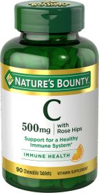 Nature's Bounty Vitamin C Chewable Tablets with Rose Hips; 500 mg; 90 Count