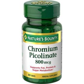 Nature's Bounty Chromium Picolinate Tablets; 800 mcg; 50 Count