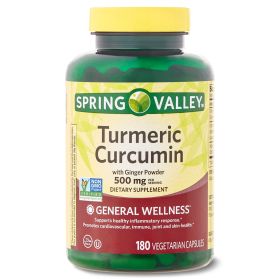 Spring Valley Turmeric Curcumin with Ginger Powder; 500 mg; 180 Count