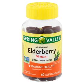 Spring Valley Elderberry Dietary Supplement; Adult Gummies; 60 Count