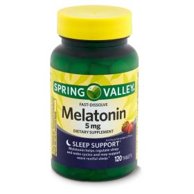 Spring Valley Fast-Dissolve Melatonin Dietary Supplement; 5 mg; 120 Count