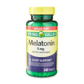 Spring Valley Melatonin Tablets Dietary Supplement Value Size; 5 mg; 240 Count