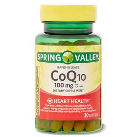 Spring Valley Rapid-Release CoQ10 Dietary Supplement; 100 mg; 30 Count