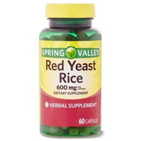 Spring Valley Red Yeast Rice Dietary Supplement; 600 mg; 60 Count