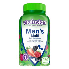 Vitafusion Adult Gummy; Berry Flavored Daily Multivitamins for Men; 150 Count