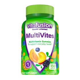 Vitafusion MultiVites Gummy Multivitamins; Berry; Peach and Orange Flavor; 150 Count