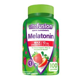 Vitafusion Max Strength Melatonin Gummy Supplements; Strawberry Flavored; 100 Count