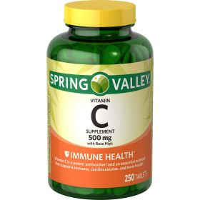 Spring Valley Vitamin C Supplement with Rose Hips; 500 mg; 250 Count