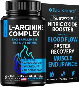 L Arginine L Citrulline Supplement Nitric Oxide Supplements for Men Complex Booster Mens Performance Supplements Nitric Oxide Flow Blood Pressure Vasc