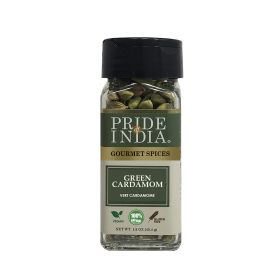 Pride of India – Green Cardamom Whole – Gourmet & Aromatic Spice – Flavoring agent for bakes/teas/drinks & more – Full Bodied Green Pods – 1