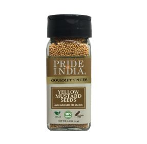 Pride of India – Yellow Mustard Seed Whole – Pungent & Aromatic – Gourmet Indian Spice – Add in Salads/Dressings/Chicken/ Meat/Pickles – Eas