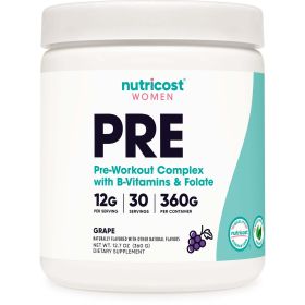 Nutricost Pre-Workout Supplement Powder for Women, Grape, 30 Servings