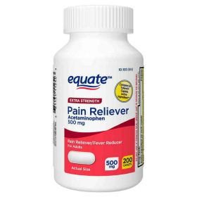 Equate Extra Strength Acetaminophen Caplets; 500 mg 200 Count