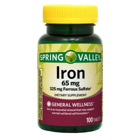 Spring Valley Iron Tablets Dietary Supplement; 65 mg; 100 Count