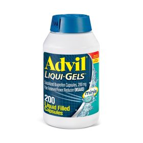 Advil Liqui-Gels Minis Pain and Headache Reliever Ibuprofen Capsules; 200 mg; 200 Count (Brand: Advil)