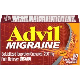 Advil Migraine Pain and Headache Reliever Ibuprofen Capsules; 200 mg; 80 Count (Brand: Advil)