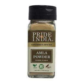 Pride of India – Amla Powder – Gourmet Spice – Tangy & Savory – Pure Indian Gooseberry Ground – Antioxidant Rich – GMO/Gluten Free – Eas (size: 1.7 OZ)