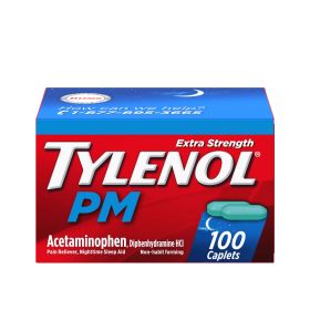 Tylenol PM Extra Strength Pain Reliever & Sleep Aid Caplets; 100 ct (Brand: Tylenol)